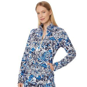 Lily Pulitzer UPF 50+ Skipper Half Zip - Low Tide Navy Pandarama - NEW w/o Tags